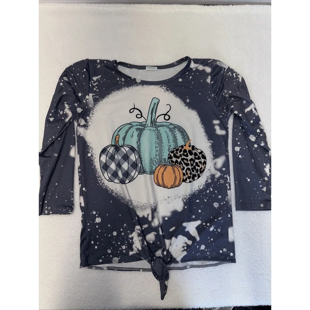 Girls Fall Outfit Cheeta Pumpkin Size 5T (10-12) Pants Set‎